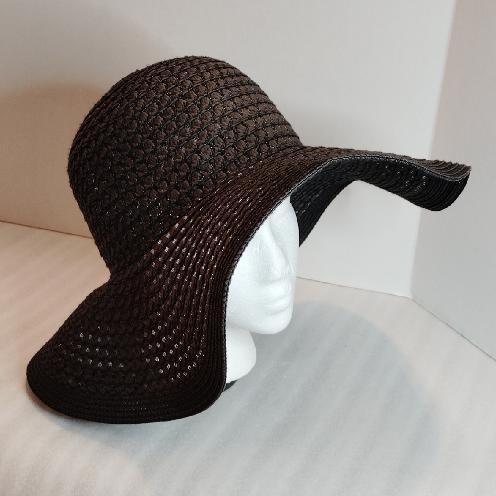 Torrid Black Crochet Wide-Brim Hat